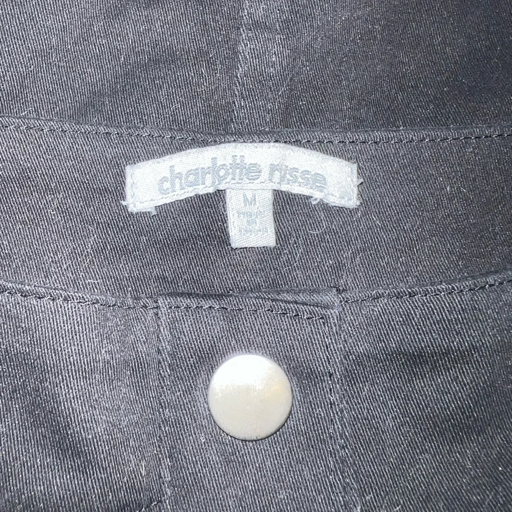 Charlotte Russe Black Mini Skirt with Front Buttons - Picture 4 of 5